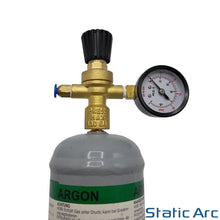 Load image into Gallery viewer, MINI GAS BOTTLE REGULATOR FLOW GAUGE DISPOSABLE CO2 ARGON MIG TIG WELDING 4mm
