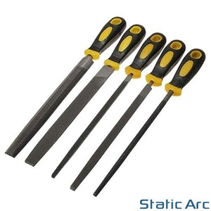 5pc ENGINEERS HAND FILE SET 8" LARGE METAL SANDING TOOL FLAT ROUND TRIANGLE RASP