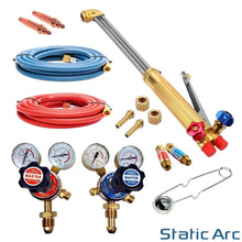 Load image into Gallery viewer, OXY ACETYLENE GAS CUTTING KIT TORCH HOSE OXYGEN FLAME CUTTER REGULATOR SET
