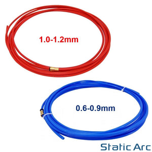 MIG TEFLON LINER WELDING TORCH ALUMINIUM WIRE INSERT GUIDE 0.6-1.2 BLUE RED 4m