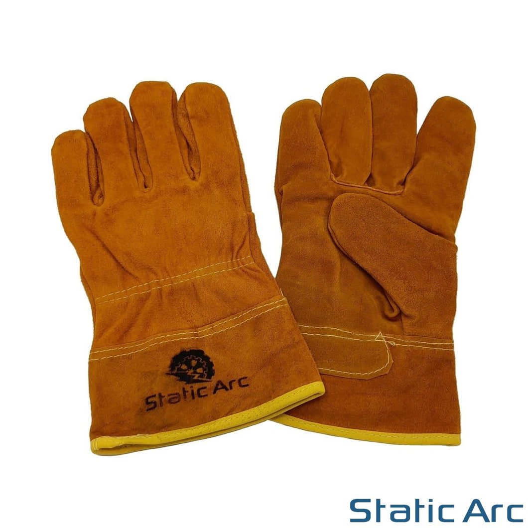 WELDING GLOVES SHORT CUFF TIG MIG GAUNTLET LEATHER HEAT RESISTANT HEAVY DUTY