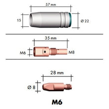 Load image into Gallery viewer, MB25 MIG WELDING CONSUMABLES KIT TORCH CONTACT TIPS NOZZLE GAS SHROUD 25AK 14pc
