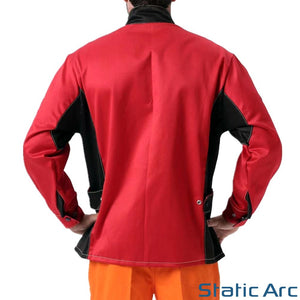 WELDING JACKET FLAME SPATTER HEAT RESISTANT WELDERS COAT SLEEVED PPE PROTECTION