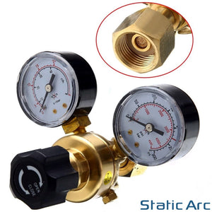 GAS BOTTLE PRESSURE FLOW REGULATOR DUAL GAUGE ARGON CO2 NITROGEN MIG TIG WELDING