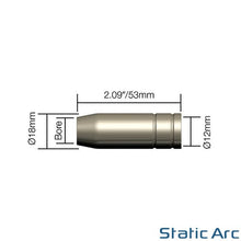 Load image into Gallery viewer, 4x MB15 MIG WELDING NOZZLE SHROUD TORCH TIP COVER CAP CONICAL PUSH FIT
