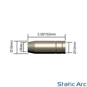 4x MB15 MIG WELDING NOZZLE SHROUD TORCH TIP COVER CAP CONICAL PUSH FIT