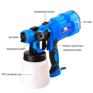 550W ELECTRIC SPRAY GUN POWER TOOL SUCTION FED 800ML VEHICLE CAR FENCE PAINT