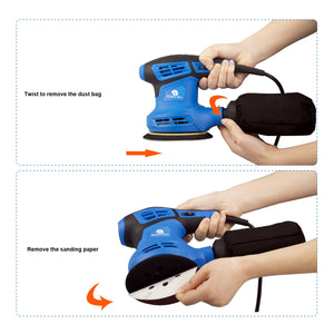 280W ELECTRIC RANDOM ORBITAL SANDER ROTARY PALM HAND POWER TOOL CIRCULAR DISC