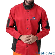 Load image into Gallery viewer, WELDING JACKET FLAME SPATTER HEAT RESISTANT WELDERS COAT SLEEVED PPE PROTECTION
